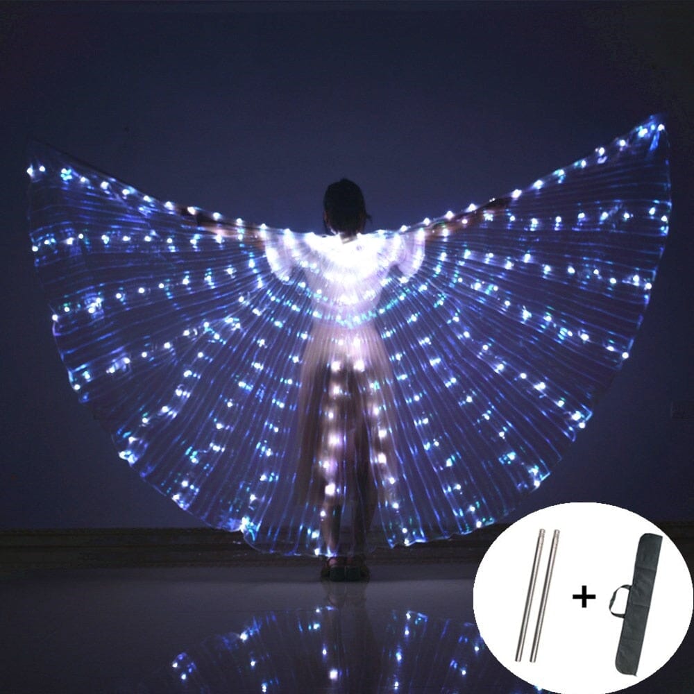 White LED Butterfly Wings for Dancing + Accessory