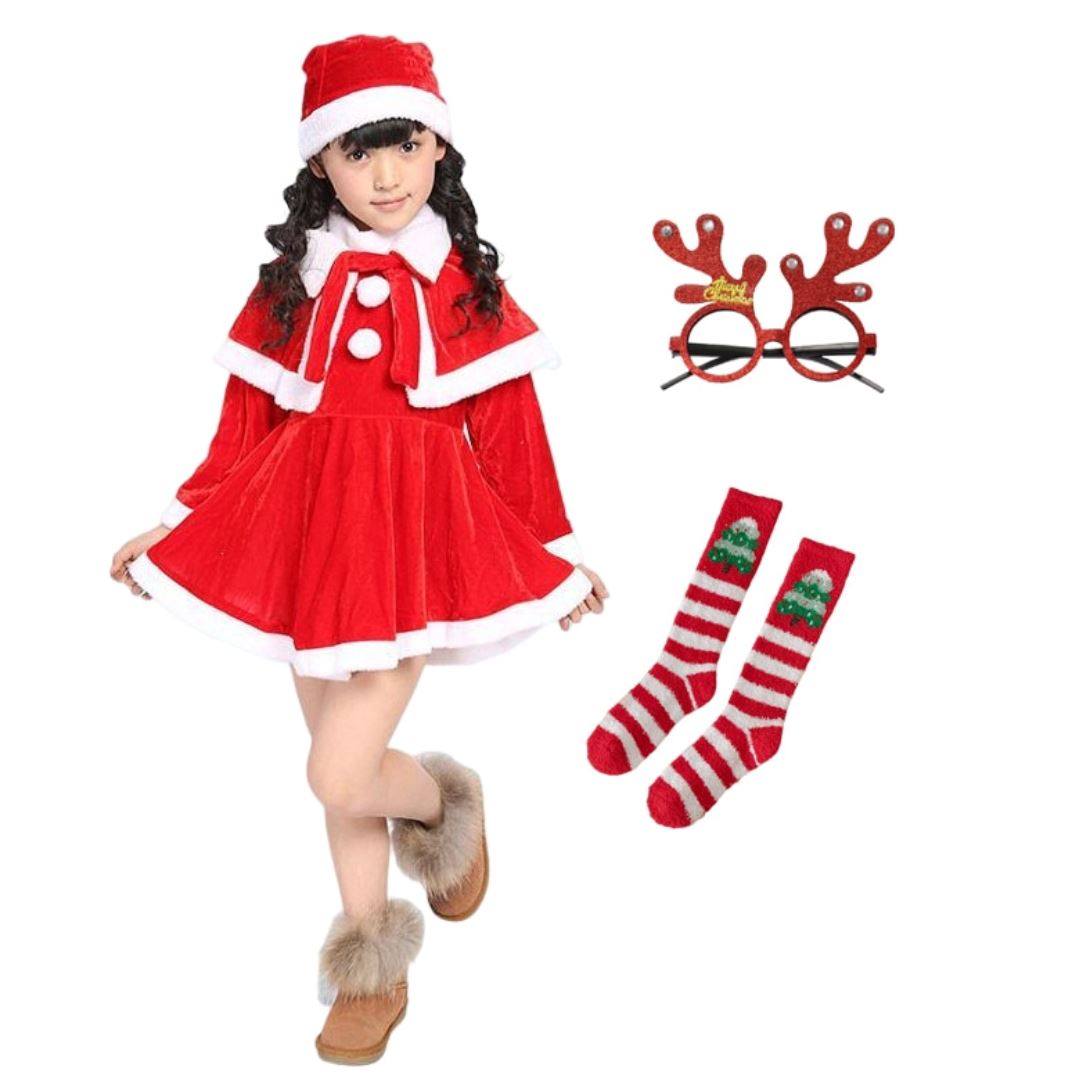 Kids Santa Claus Costume for Girls + Accessories