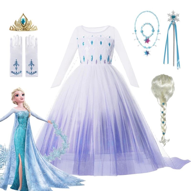 Costume Dress Elsa Snow Queen – Frozen – Full Set