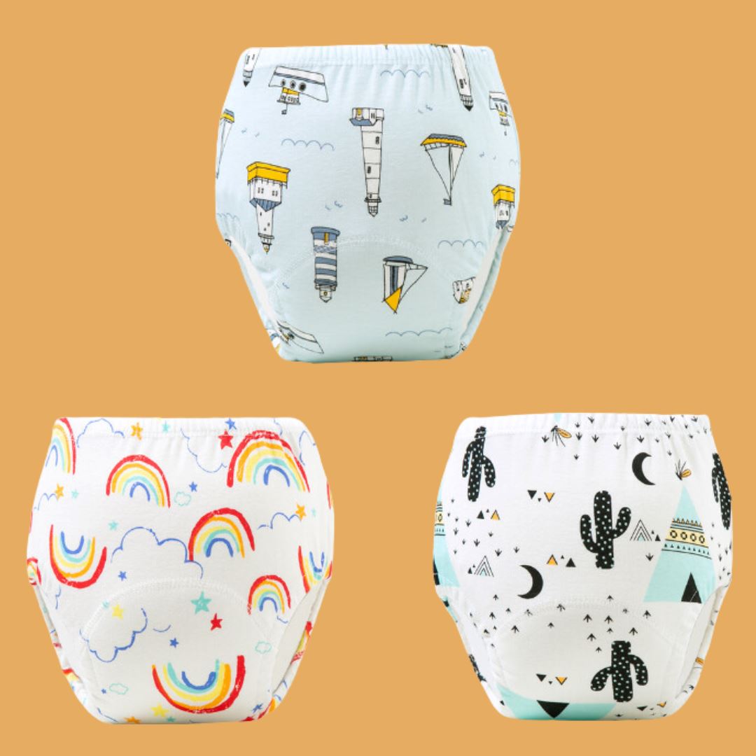 Set of 3 Comfort Cute Baby Premium Diapers for Potty Training