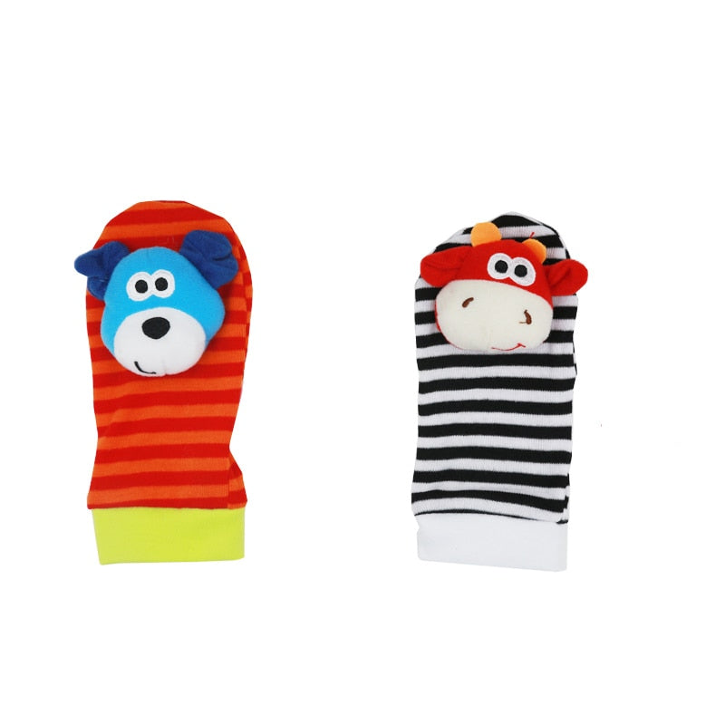 Socks or bracelets with rattles