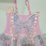 Pink Dress with Butterfly Details and LED Lights for Kids