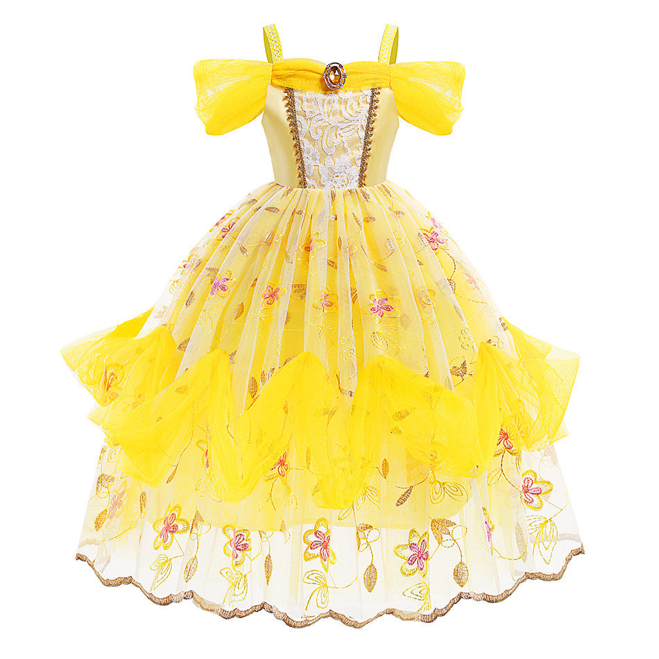 Vestido fantasia infantil Princesa Bela - Bela e a Fera