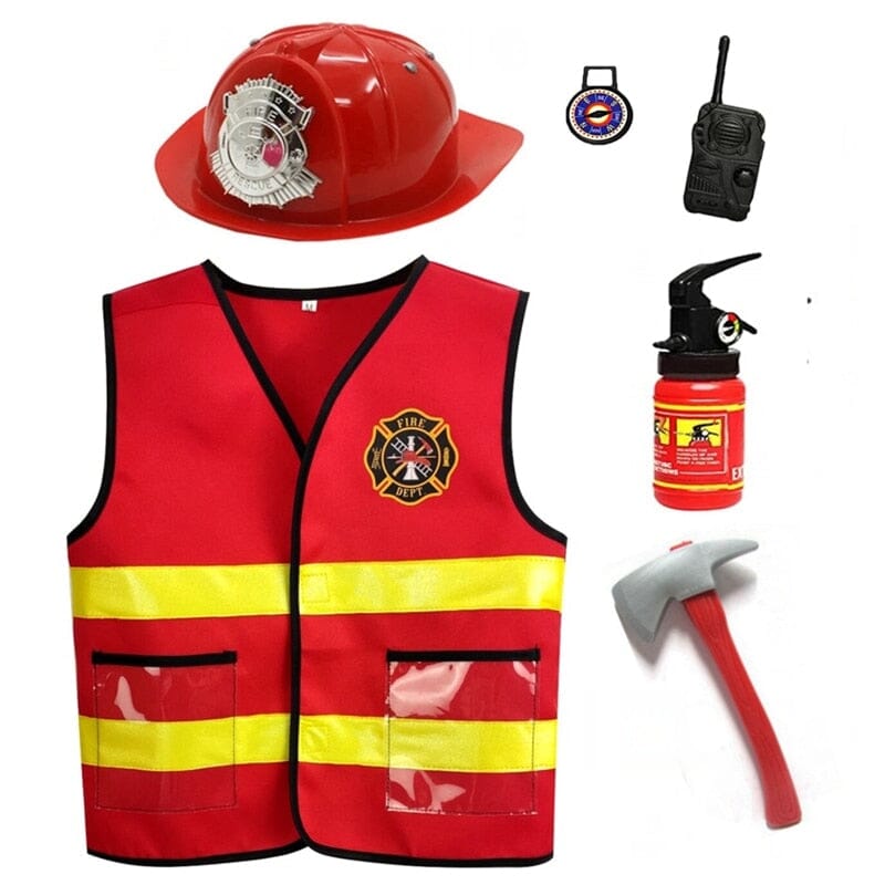 Kids Costume Professions Firefighter Vest with Accessories for Kids 3