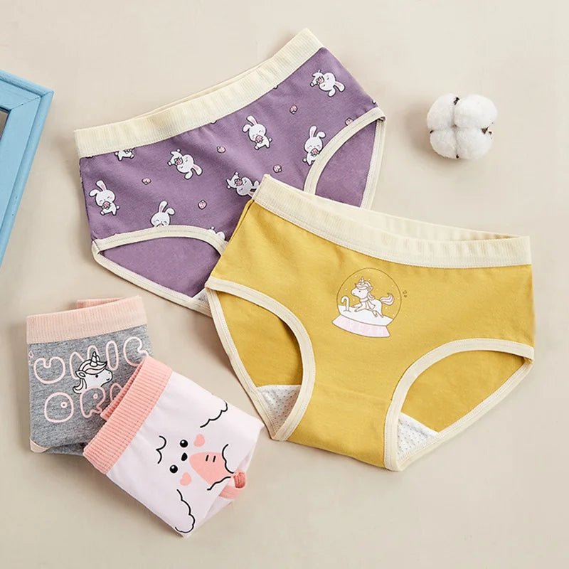 Set of 4 Kids Panties 100% Cotton -