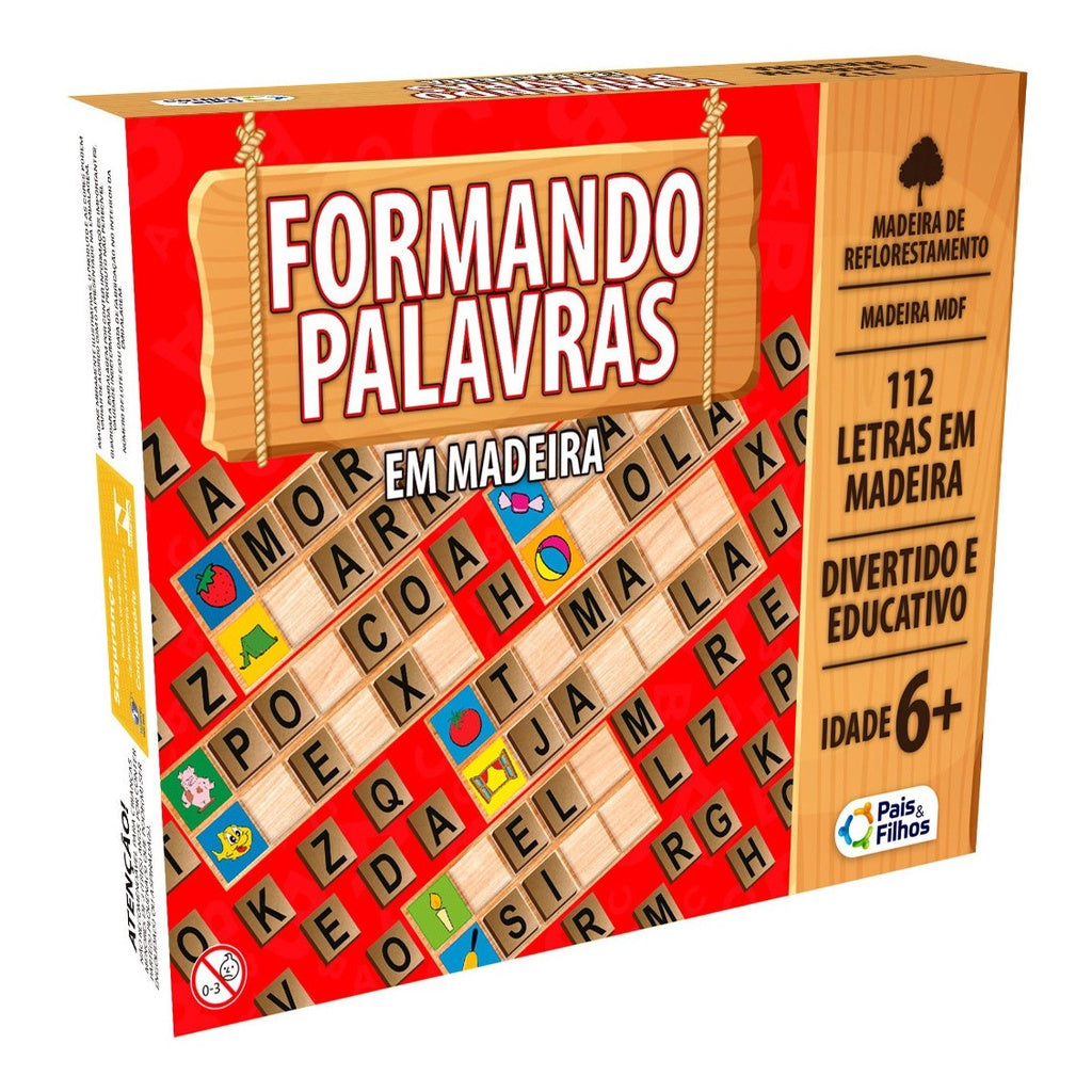 Jogo Pedagógico em Madeira - Formando Palavras