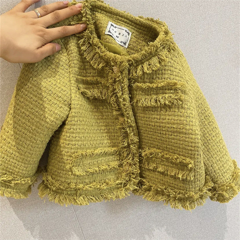 Casaco Infantil Feminino Inverno Tweed