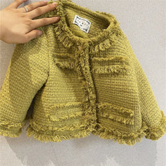 Casaco Infantil Feminino Inverno Tweed