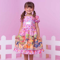 Vestido Quadrilha Junino Lilás Caipira Infantil Criança Luxo