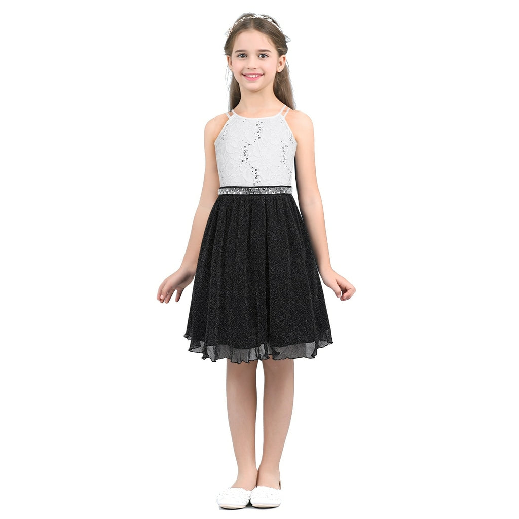 Pink Sleeveless Lace Dress for Girls