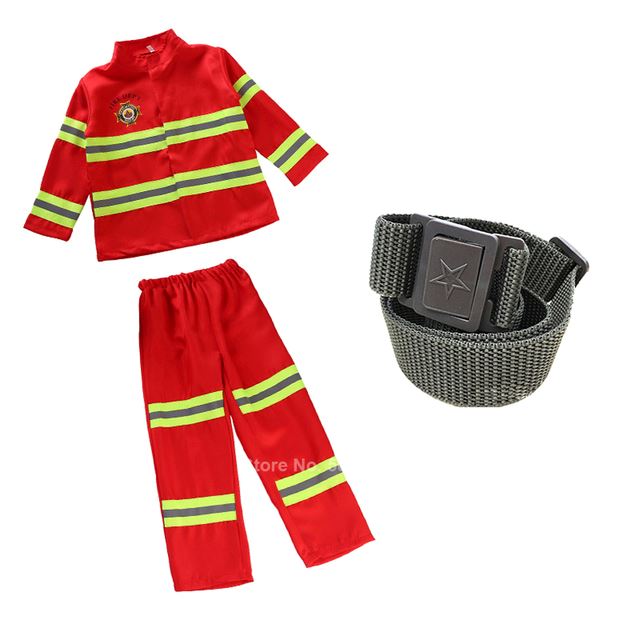 Firefighter Uniform Costume + Belt
