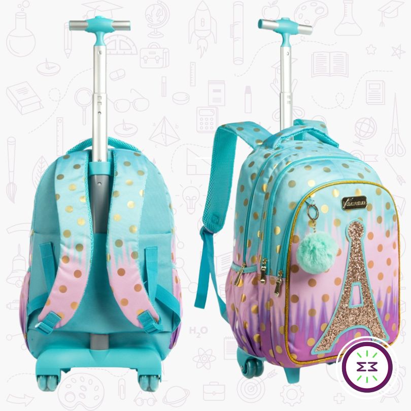3-in-1 Kit: Rolling Backpack + Lunchbox + Pencil Case
