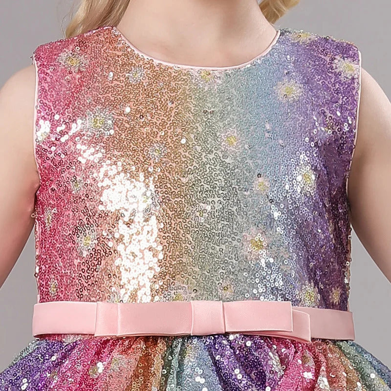 Rainbow Princess Dress for Kids Parties