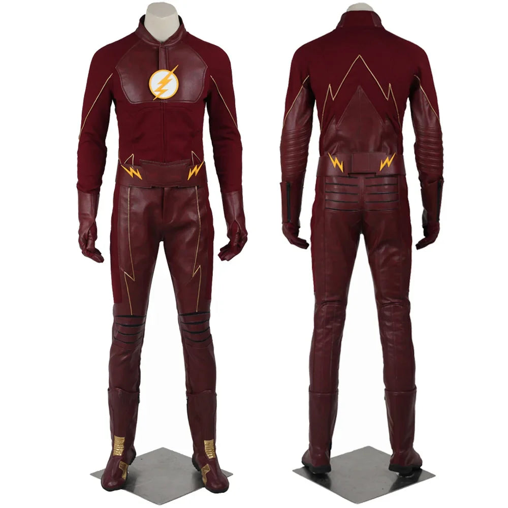 Adult Cosplay Costume The Flash, Full Dark Red Outfit