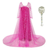 Frozen Elsa Sequin Costume Dress – Pink with Wig