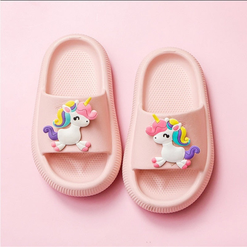 Kids Flip-Flops with Cloud and Animals Design
