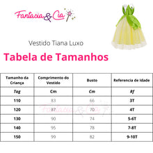 Carregar imagem no visualizador da galeria, Vestido Fantasia Princesa Tiana Luxo Infantil - A princesa e o Sapo
