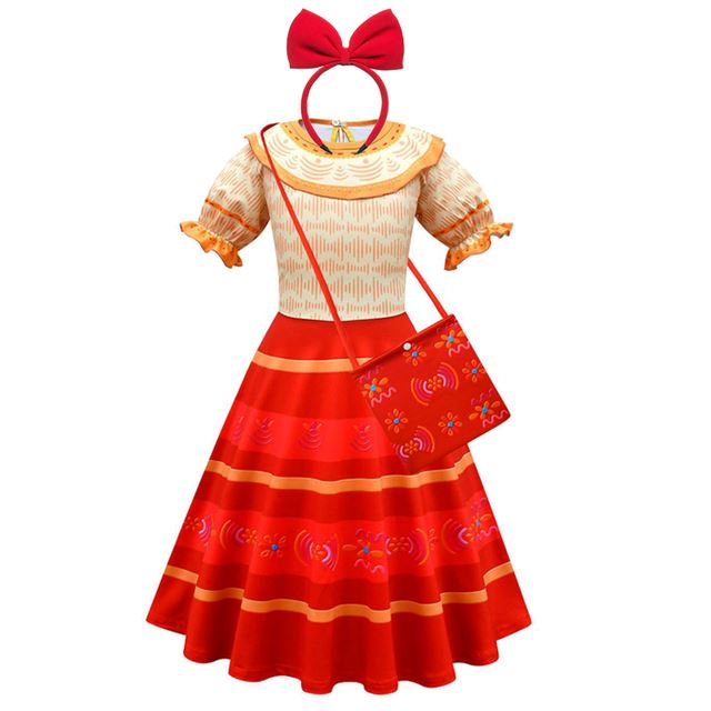 Dolores Madrigal Costume Dress – Encanto – With Bag and Tiara