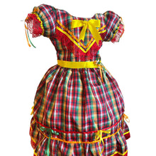 Carregar imagem no visualizador da galeria, Vestido Xadrez Colorido Festa Junina São João Caipira Infantil Criança Luxo
