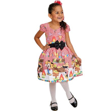 Carregar imagem no visualizador da galeria, Vestido Quadrilha Junino Caipira Vermelho Minnie Miquei Quadriculado Infantil Criança Luxo
