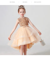 Kids Party Dress with Lace and Sequins