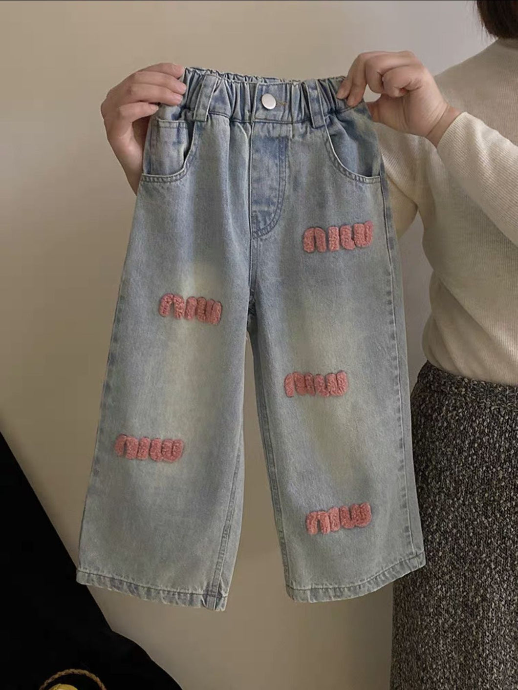 Calça Infantil Feminina Jeans Miumiu