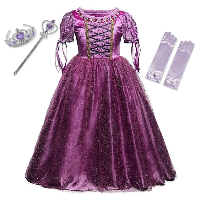 Vestido Fantasia Rapunzel Luxo - Baile Real + Acessórios