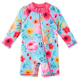 Larger Kids Suit for Girls from Newborn to 6 Years Old, Pink with UV Protection