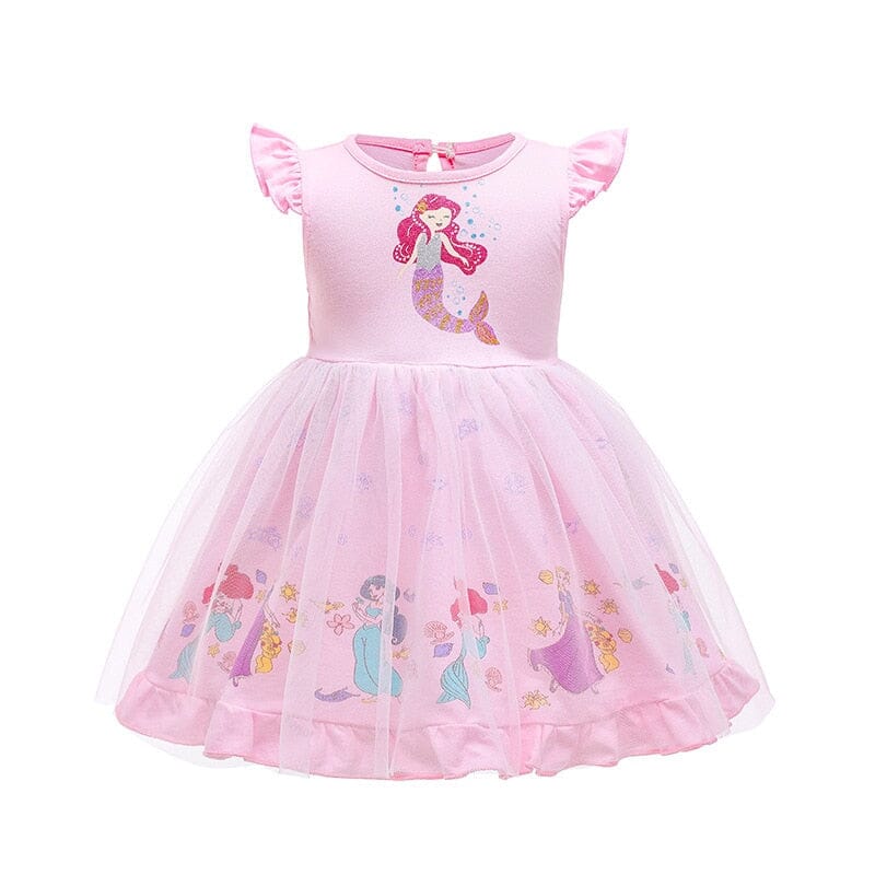 Vestido Princesa Ariel Rosa Infantil