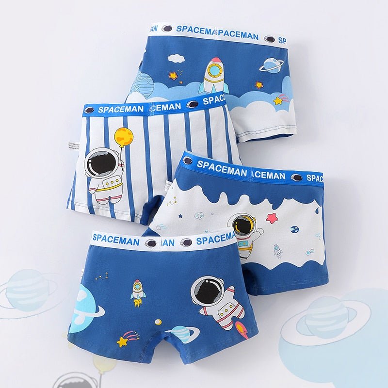 Set of 4 Kids Astronaut Underwear -