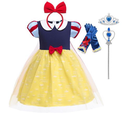 Vestido Fantasia Branca de Neve Infantil + Acessórios