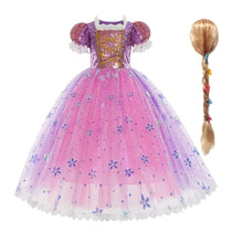 Carregar imagem no visualizador da galeria, Vestido Fantasia Rapunzel Super Luxo + Acessórios
