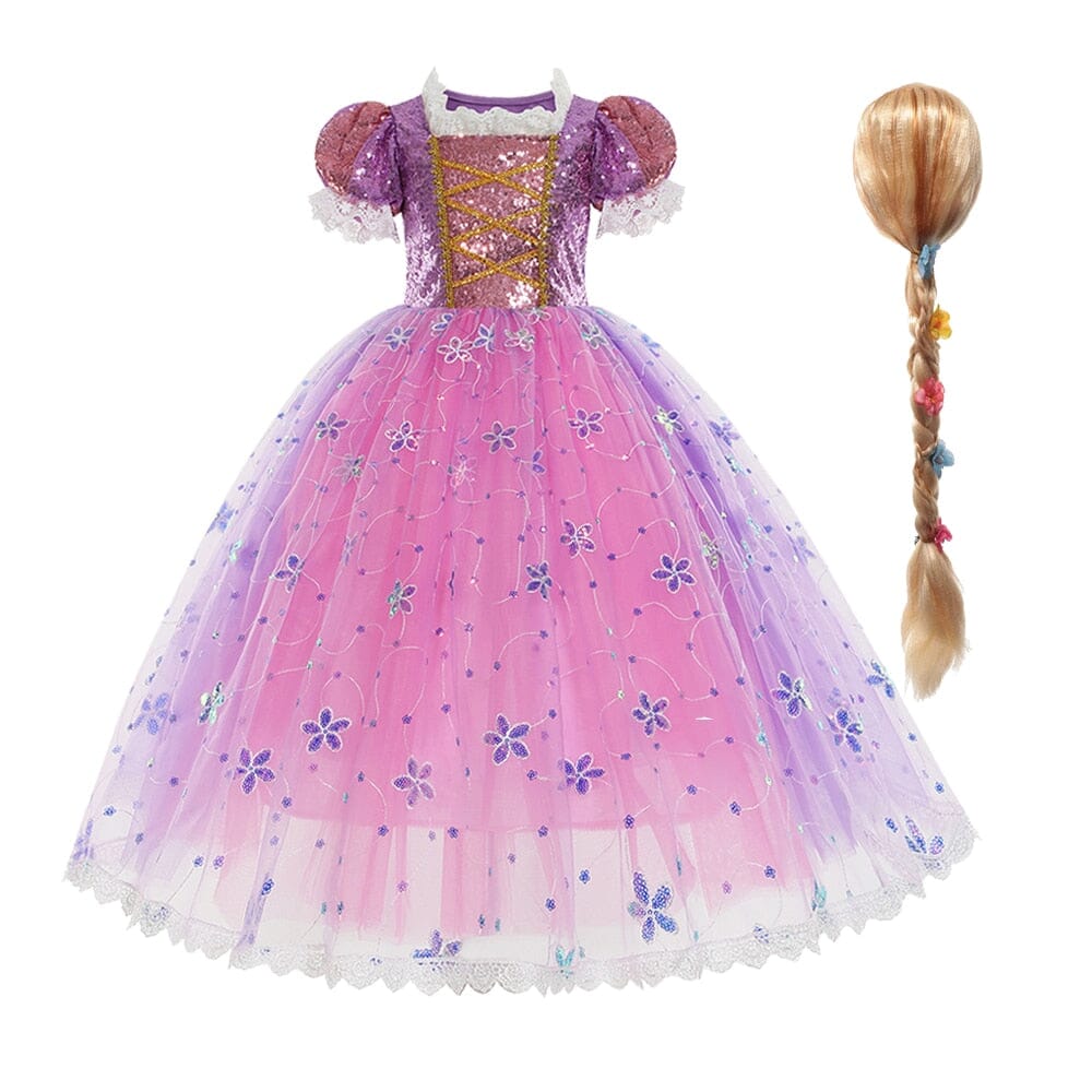 Vestido Fantasia Rapunzel Super Luxo + Acessórios