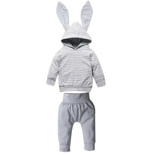 Carregar imagem no visualizador da galeria, Conjunto Calça Lápis e Capuz com Orelha de Coelho - Tamanhos de 0 a 2 anos

