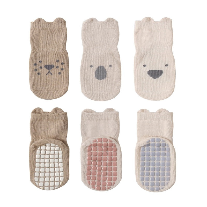 3 Pairs of Non-Slip Cartoon Socks