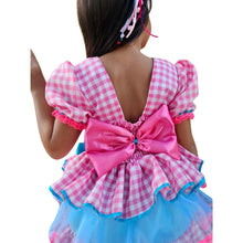Carregar imagem no visualizador da galeria, Vestido Quadrilha Junino Caipira Rosa Xadrez com renda Infantil Criança Luxo
