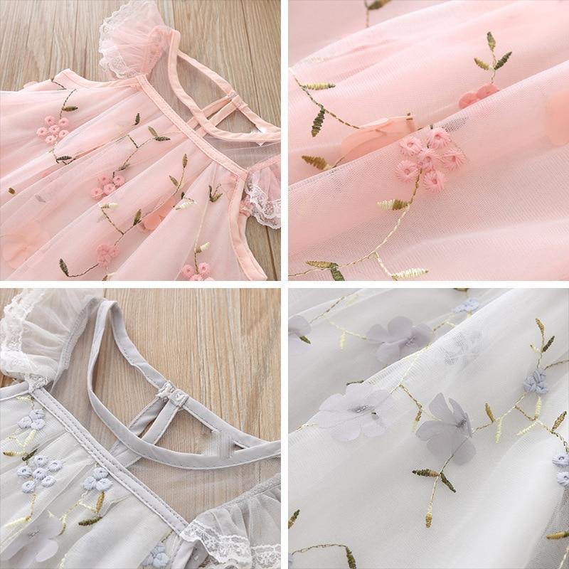 Princess Dress with Floral Embroidery