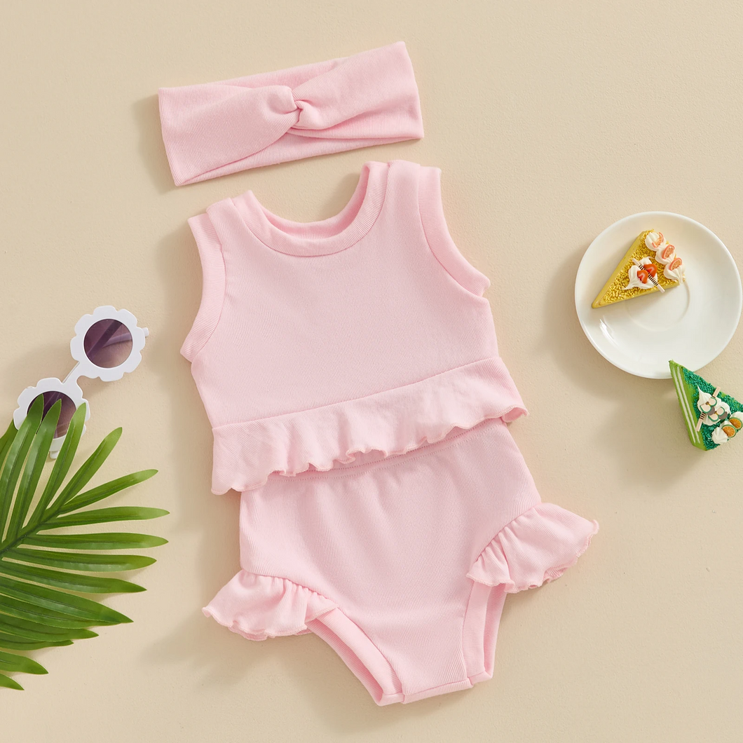 Conjunto Infantil Feminino 3 Peças Verão