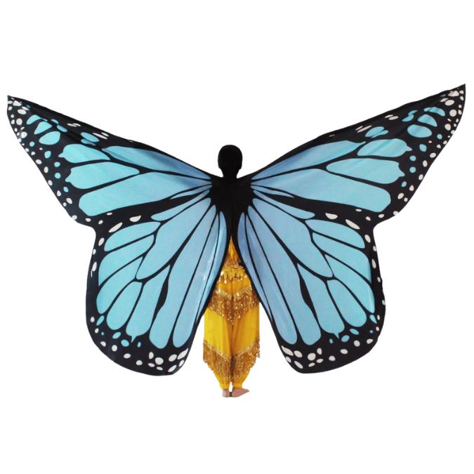 Butterfly Wing Set, Cyan Color, for Dance