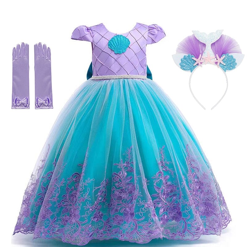 Fantasia Vestido Princesa Ariel Super Luxo + Acessórios - Infantil