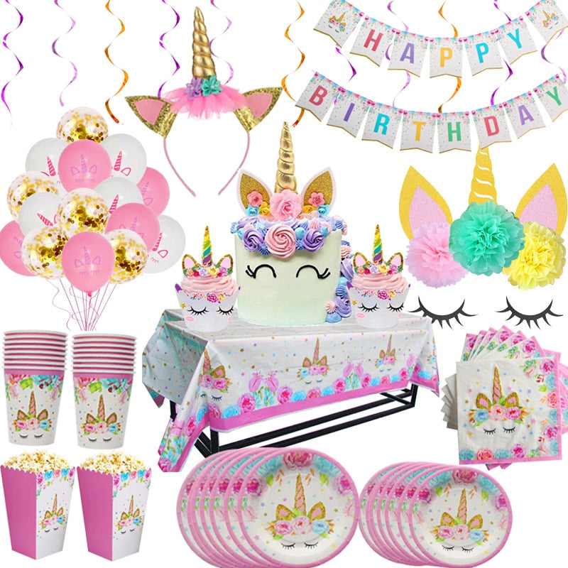 Full Set Unicorn Birthday Party Kit