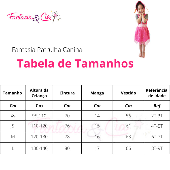 Fantasia Patrulha Canina skye + Mascara