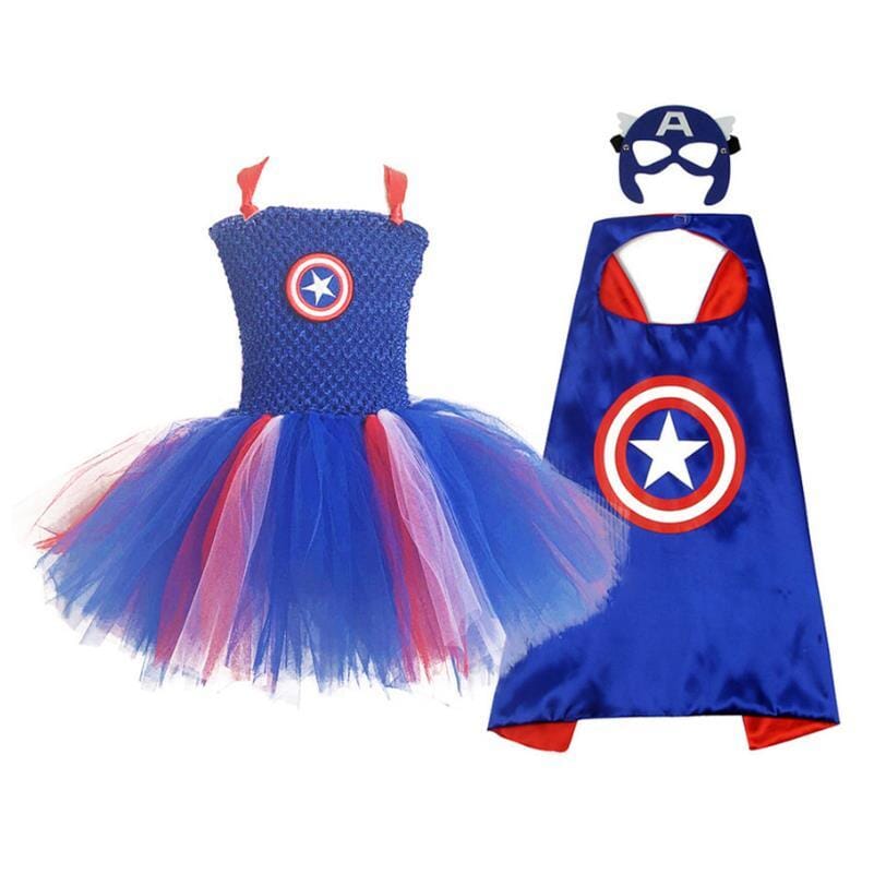 Kids Captain America Costume: Dress + Cape