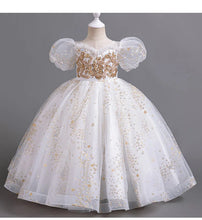 Carregar imagem no visualizador da galeria, Vestido Festa Infantil Luxo bordado lantejoulas para meninas, elegante, baile, vestido formatura, Casamentos, Cores Variadas
