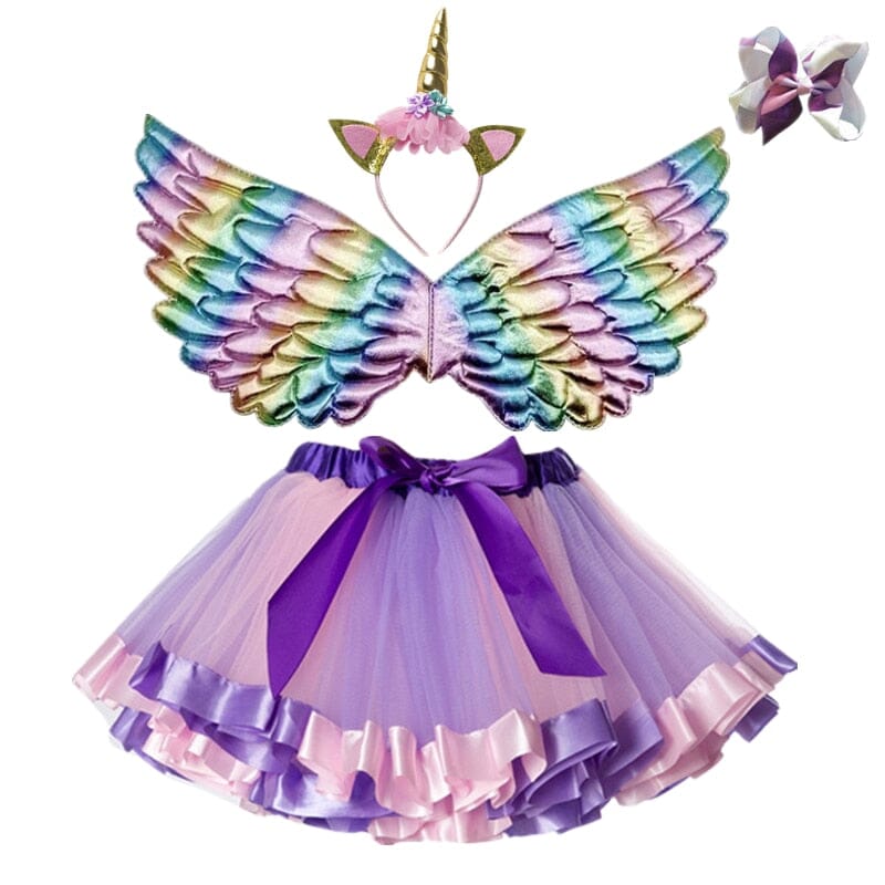 Purple Unicorn Costume with Tiara and Wings