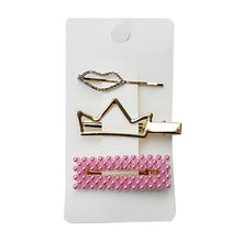 Carregar imagem no visualizador da galeria, Conjunto 3 Grampos de Cabelo Metal e Pérolas
