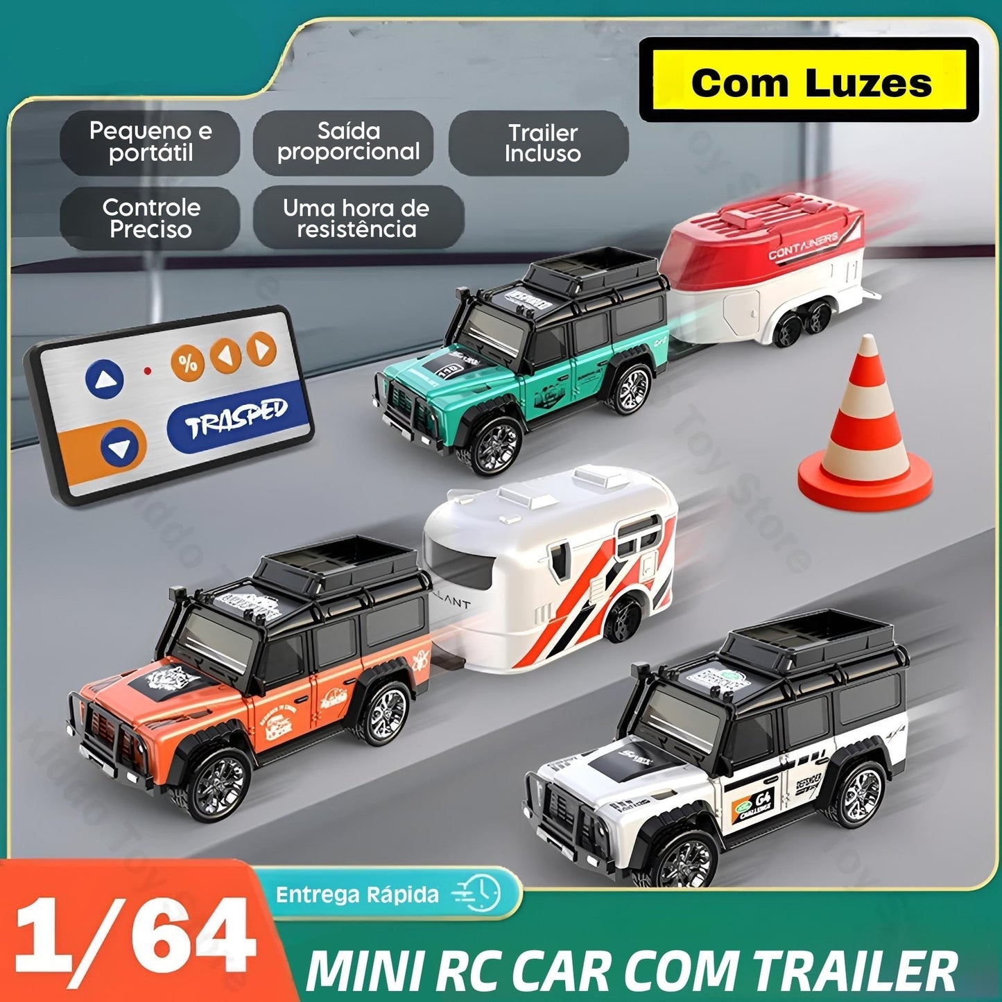 Mini RC Remote Control Car + Free Trailer