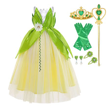 Carregar imagem no visualizador da galeria, Vestido Fantasia Princesa Tiana Luxo com Acessórios Infantil - A princesa e o Sapo
