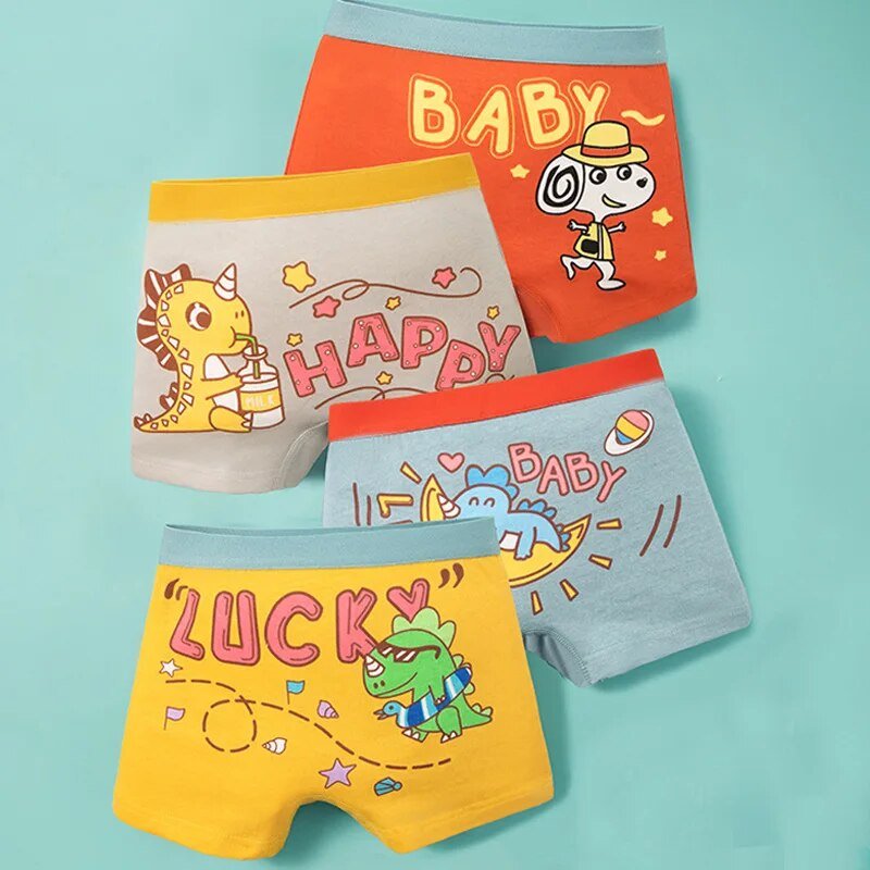 Set of 4 Kids Boxer Briefs – Various Themes