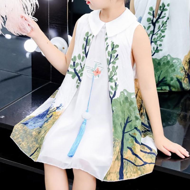 Trapeze Dress with Landscape Print